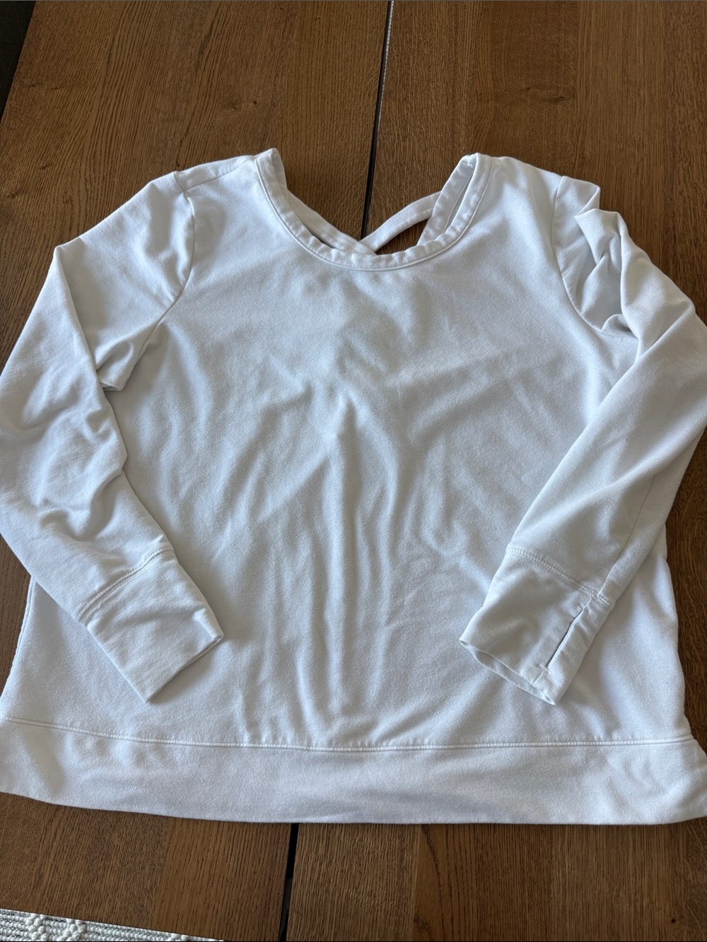 Old Navy White Women's Long-Sleeve Pullover Sweatshirt